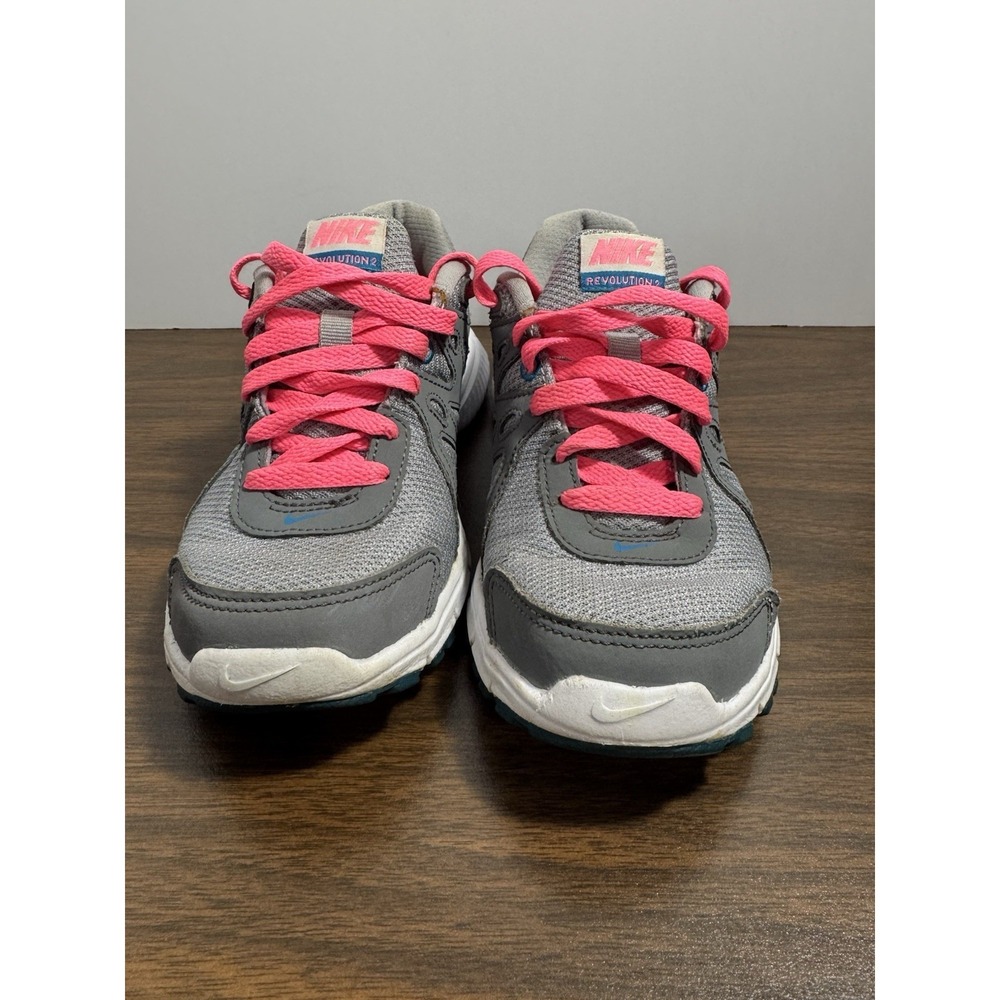 Nike Womens Running Shoes Size 6 Gray Blue Pink Athletic Sneaker 554902-006 - Picture 5 of 9